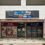 Shopfront with signboard and glass door office entrance, AirconPro (HQ), Setapak