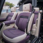 Custom purple and cream leather car seats installed, Carbi Deco Leather Industry | Puchong, Puchong
