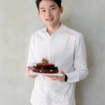 A chef holding a plated dessert, Jy Food Lab, Petaling