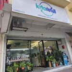 Storefront with signboard and potted plants outside shop, KitaRefill Unpackaged Bulk Store, Petaling Jaya