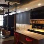 Salon interior with styling chairs and bar counter, Label S Signature, Petaling Jaya