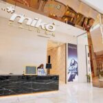 Salon storefront entrance with reception counter in mall, Miko Galere, Puchong