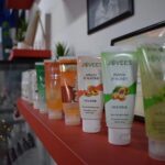 Face scrub and wash tubes on a shelf, Ritzy RS, Subang Jaya