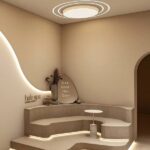 Curved seating area in a salon lounge, Sense Of Touch, Petaling Jaya