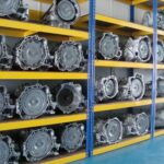 Shelves stacked with used car transmissions, Win Tech Auto, Subang Jaya