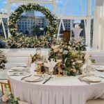 Wedding table setup with floral arch decoration, Wyk Catering & Canopy Services Sdn Bhd, Kuala Lumpur Malaysia